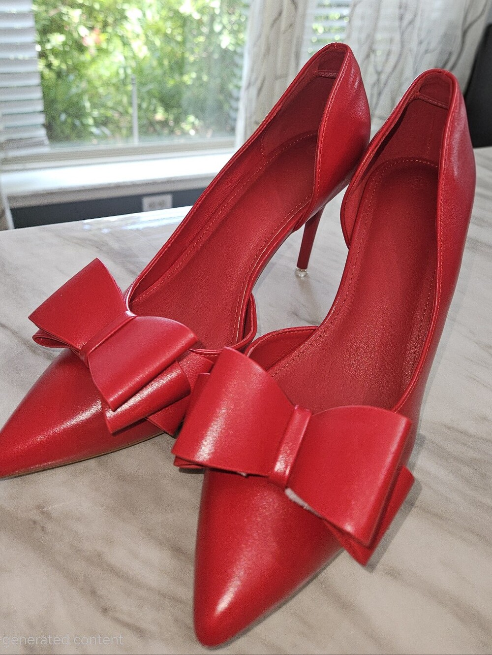 Red Bow Pointed-Toe High Heels - Women Shoes